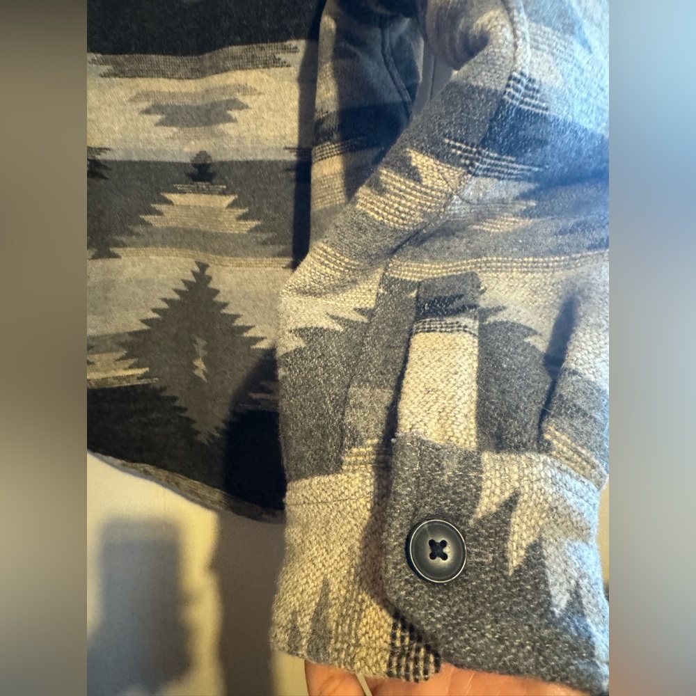 JACHS M LARGE Southwestern Wool Coat Blend Sherpa Jacket Shacket Aztec Navajo - Picture 13 of 14